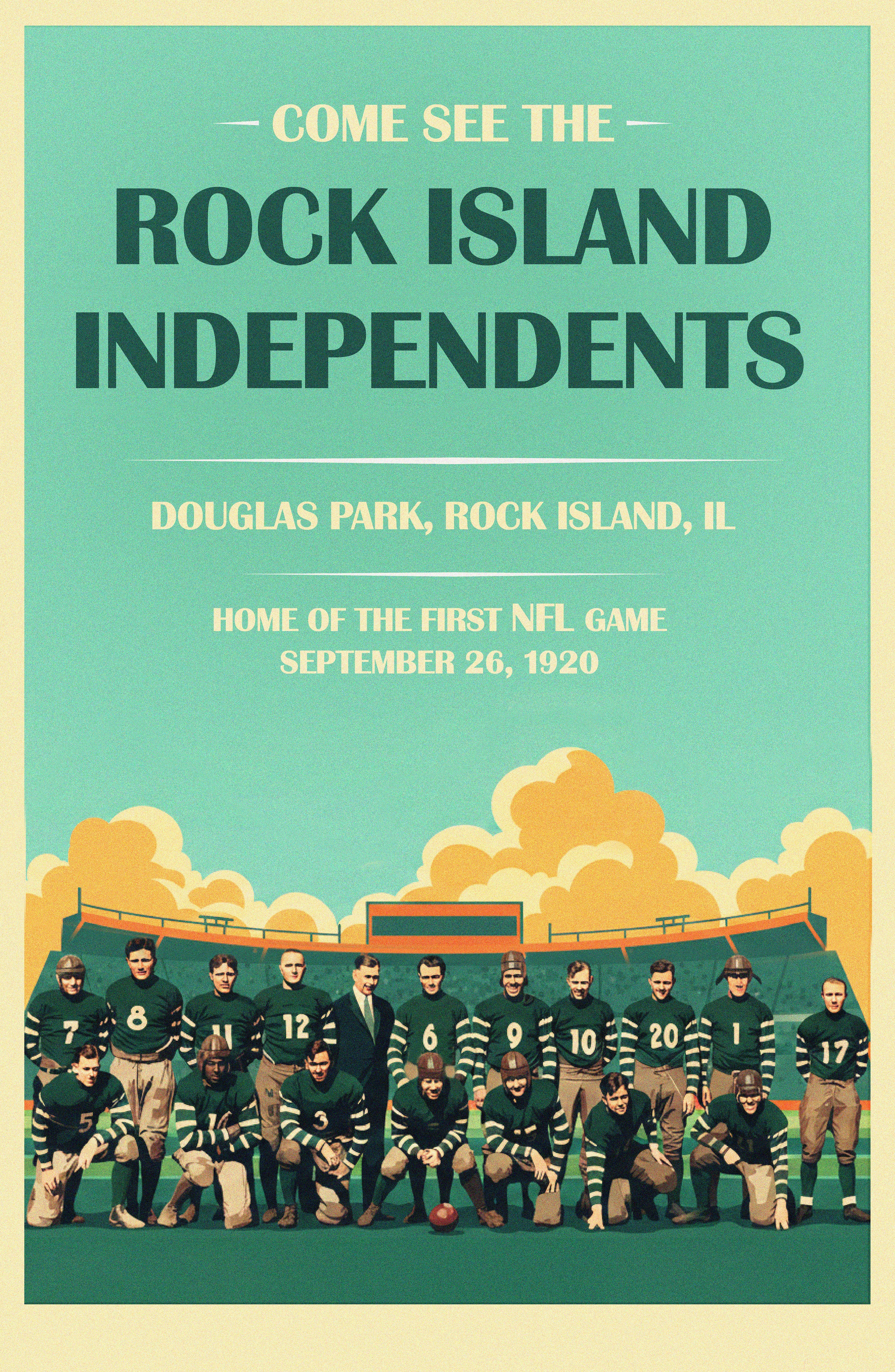 Rock Island Independents retro 1920s poster